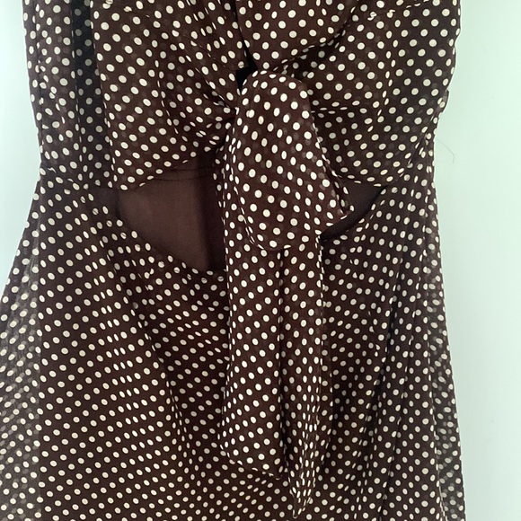 Woman’s size small brown polka dot mini cutout dress - Picture 3 of 5